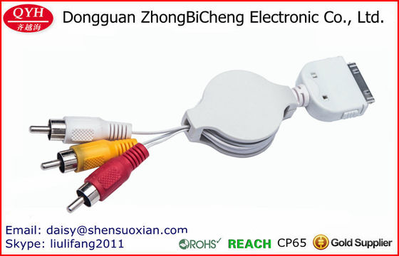 Для стерео приборов Retractable 30-Pin к кабелю аудио 3rca