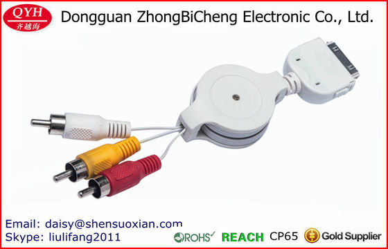 Для стерео приборов Retractable 30-Pin к кабелю аудио 3rca